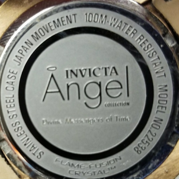Invicta Angel Quartz Pink Leather Strap Heart - Picture 7 of 8